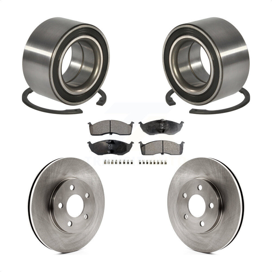 Front Wheel Bearing With Disc Brake Rotors And Ceramic Pads Kit For Dodge Neon Chrysler SX 2.0 KBB-100341 by Transit Auto