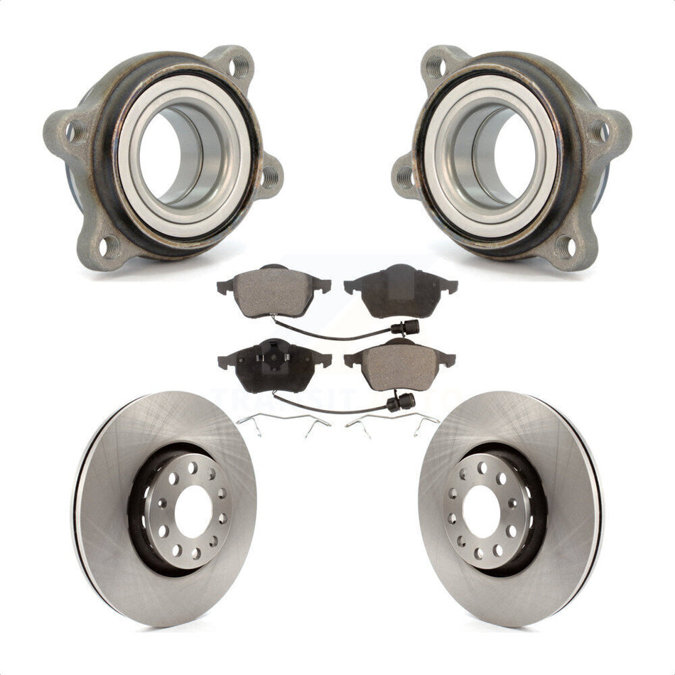 Front Hub Bearing Assembly With Disc Brake Rotors And Ceramic Pads Kit For 1999-1999 Audi A8 Quattro KBB-100367 by Transit Auto