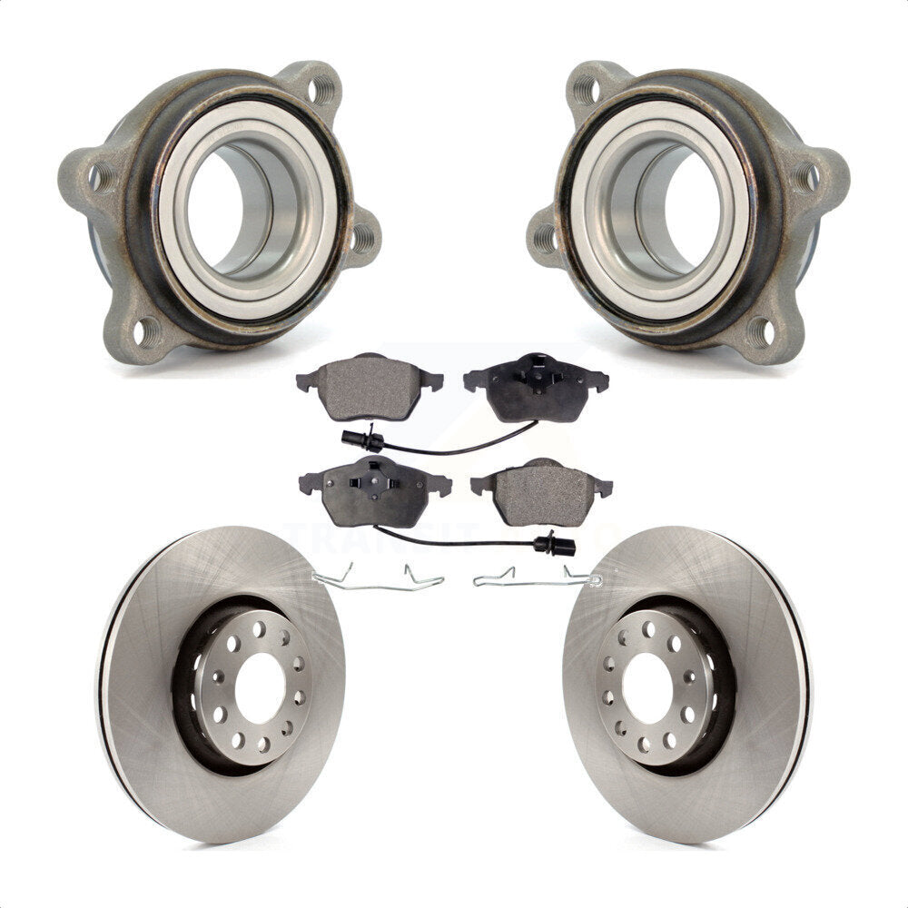 Front Hub Bearing Assembly With Disc Brake Rotors And Ceramic Pads Kit For Audi A4 Quattro A6 S4 S6 KBB-100369 by Transit Auto