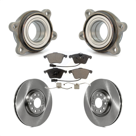Front Hub Bearing Assembly With Disc Brake Rotors And Ceramic Pads Kit For Audi A4 Quattro KBB-100371 by Transit Auto