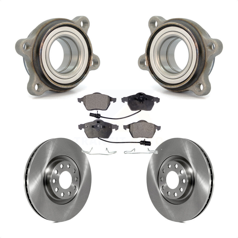 Front Hub Bearing Assembly With Disc Brake Rotors And Ceramic Pads Kit For 2000 Audi A6 Quattro 320mm Diameter Rotor KBB-100373 by Transit Auto