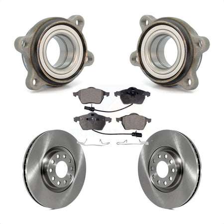 Front Hub Bearing Assembly With Disc Brake Rotors And Ceramic Pads Kit For 2000 Audi A6 Quattro 320mm Diameter Rotor KBB-100373 by Transit Auto