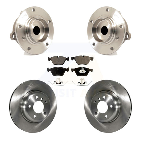 Front Hub Bearing Assembly With Disc Brake Rotors And Ceramic Pads Kit For 2011 BMW 528i Without Performance Brakes 330mm Diameter Rotor KBB-100499 by Transit Auto