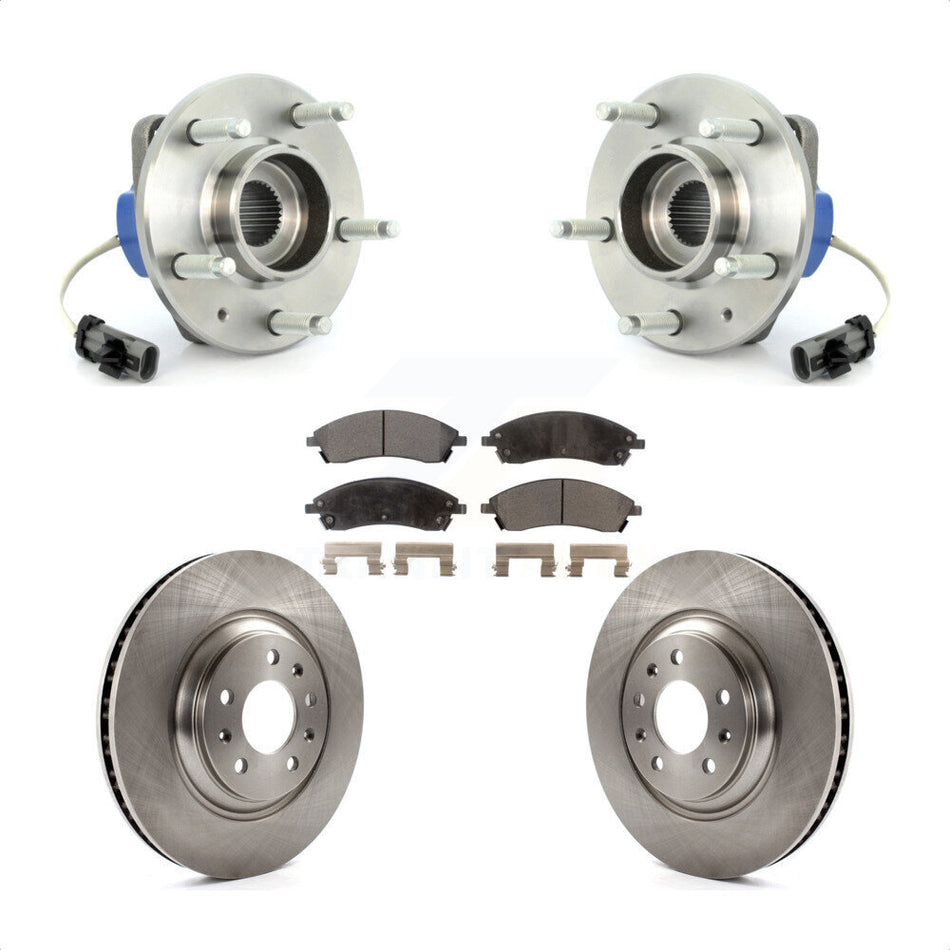 Front Hub Bearing Assembly With Disc Brake Rotors And Ceramic Pads Kit For Cadillac STS AWD KBB-100544 by Transit Auto