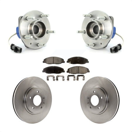 Front Hub Bearing Assembly Brake Rotor Pads Kit For 2009-2010 Cadillac STS AWD With 316mm Diameter Performance Brakes or Base KBB-100545 by Transit Auto