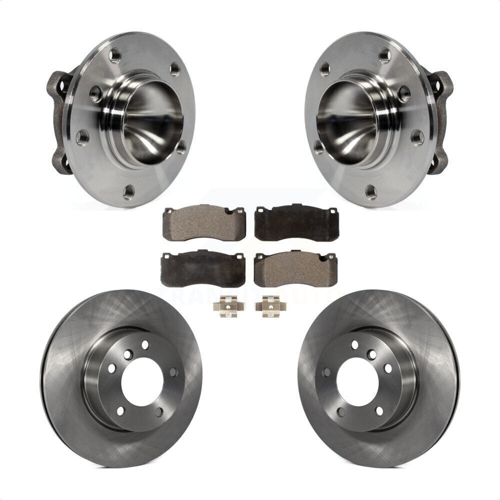 Front Hub Bearing Assembly With Disc Brake Rotors And Ceramic Pads Kit For 2006-2007 BMW 323i 338mm Diameter Rotor KBB-100563 by Transit Auto
