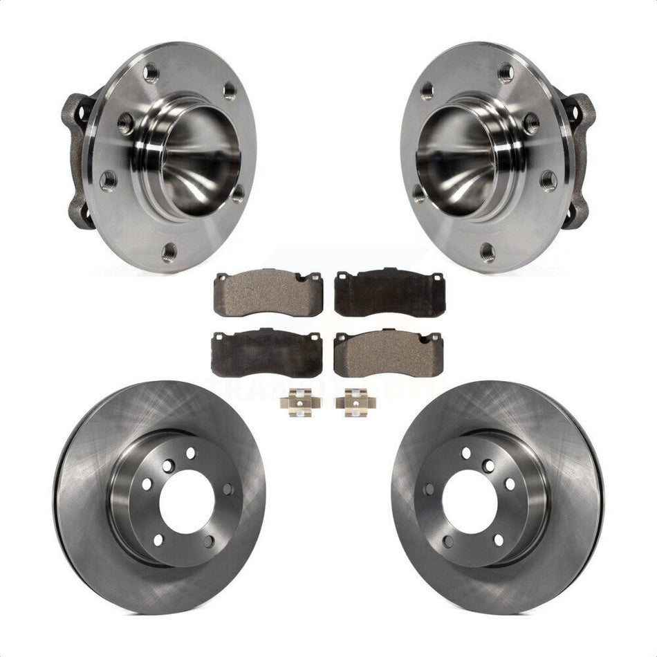 Front Hub Bearing Assembly With Disc Brake Rotors And Ceramic Pads Kit For 2006-2007 BMW 323i 338mm Diameter Rotor KBB-100563 by Transit Auto