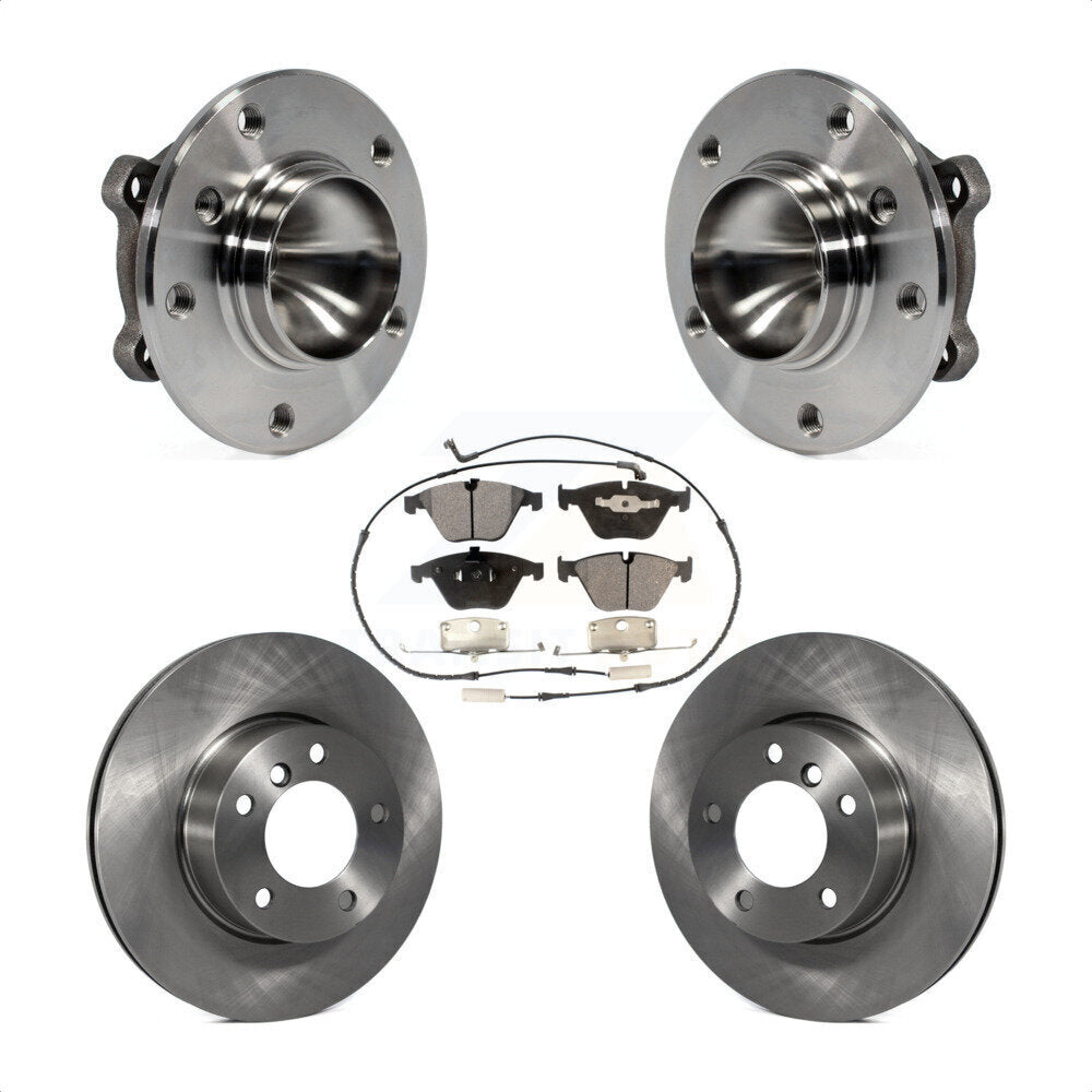 Front Hub Bearing Assembly With Disc Brake Rotors And Ceramic Pads Kit For 2007 BMW 323i 312mm Diameter Rotor KBB-100564 by Transit Auto