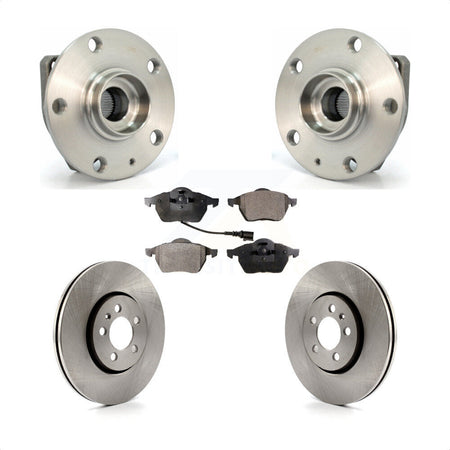 Front Hub Bearing Assembly With Disc Brake Rotors And Ceramic Pads Kit For 2006 Volkswagen Golf 1.8L KBB-100579 by Transit Auto