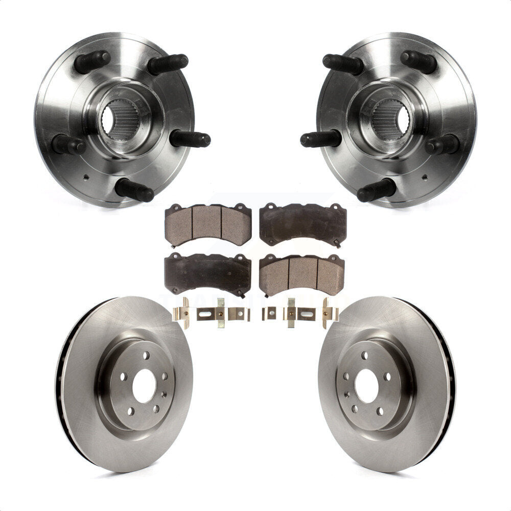 Front Hub Bearing Assembly With Disc Brake Rotors And Ceramic Pads Kit For 2014 Chevrolet Camaro ZL1 KBB-100623 by Transit Auto