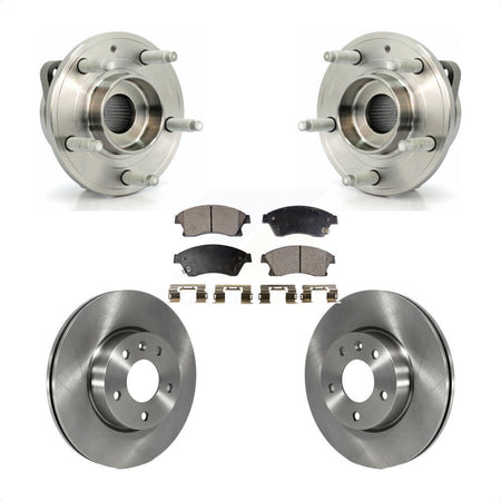 Front Hub Bearing Assembly With Disc Brake Rotors And Ceramic Pads Kit For Cadillac ATS 300mm Diameter Rotor KBB-100685 by Transit Auto
