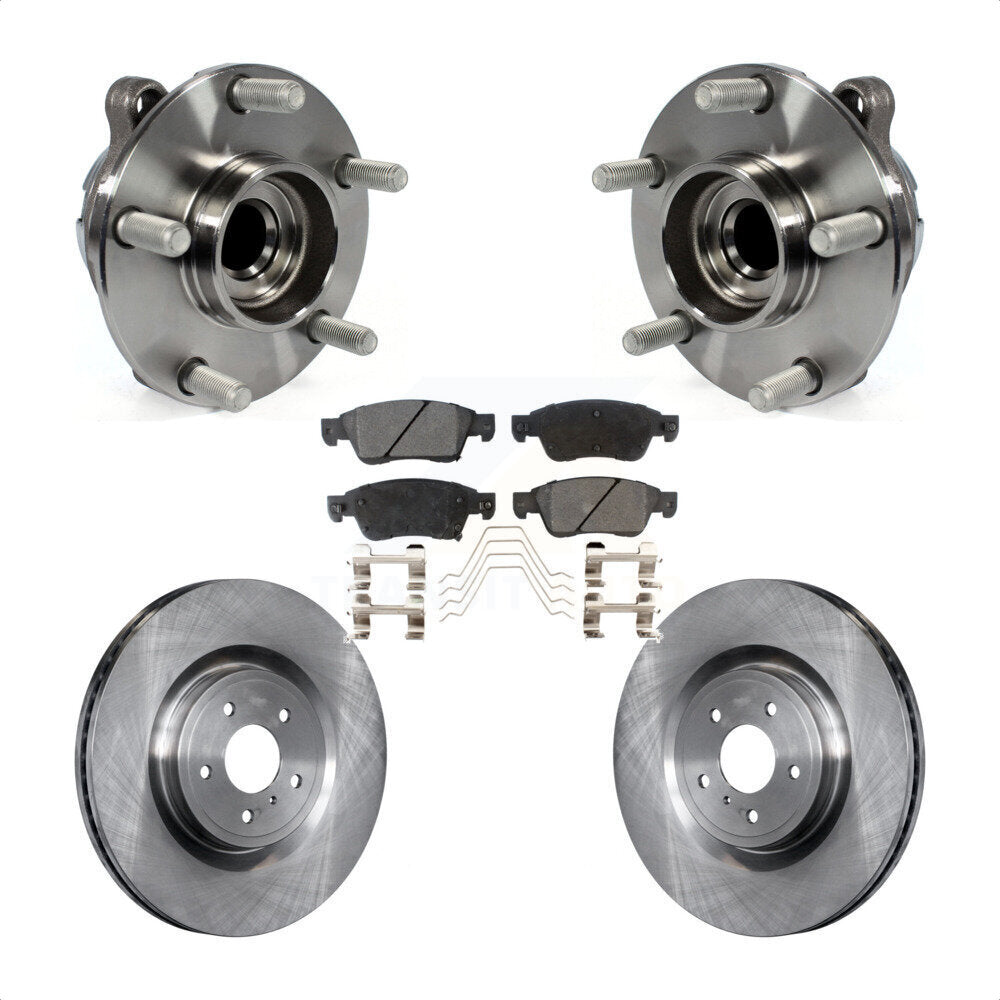 Front Hub Bearing Assembly With Disc Brake Rotors And Ceramic Pads Kit For 2014 INFINITI Q60 Sport with RWD Without Package KBB-100709 by Transit Auto