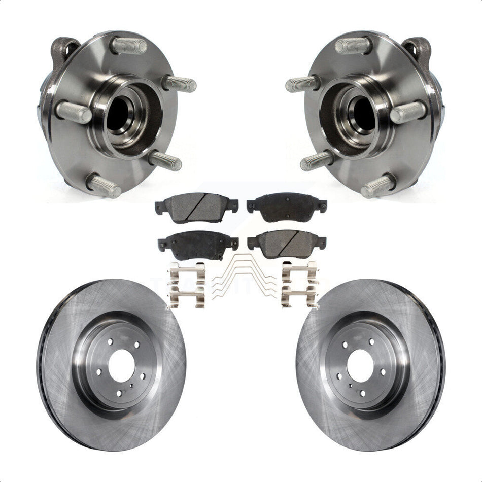 Front Hub Bearing Assembly With Disc Brake Rotors And Ceramic Pads Kit For 2014 INFINITI Q60 Sport with RWD Without Package KBB-100709 by Transit Auto