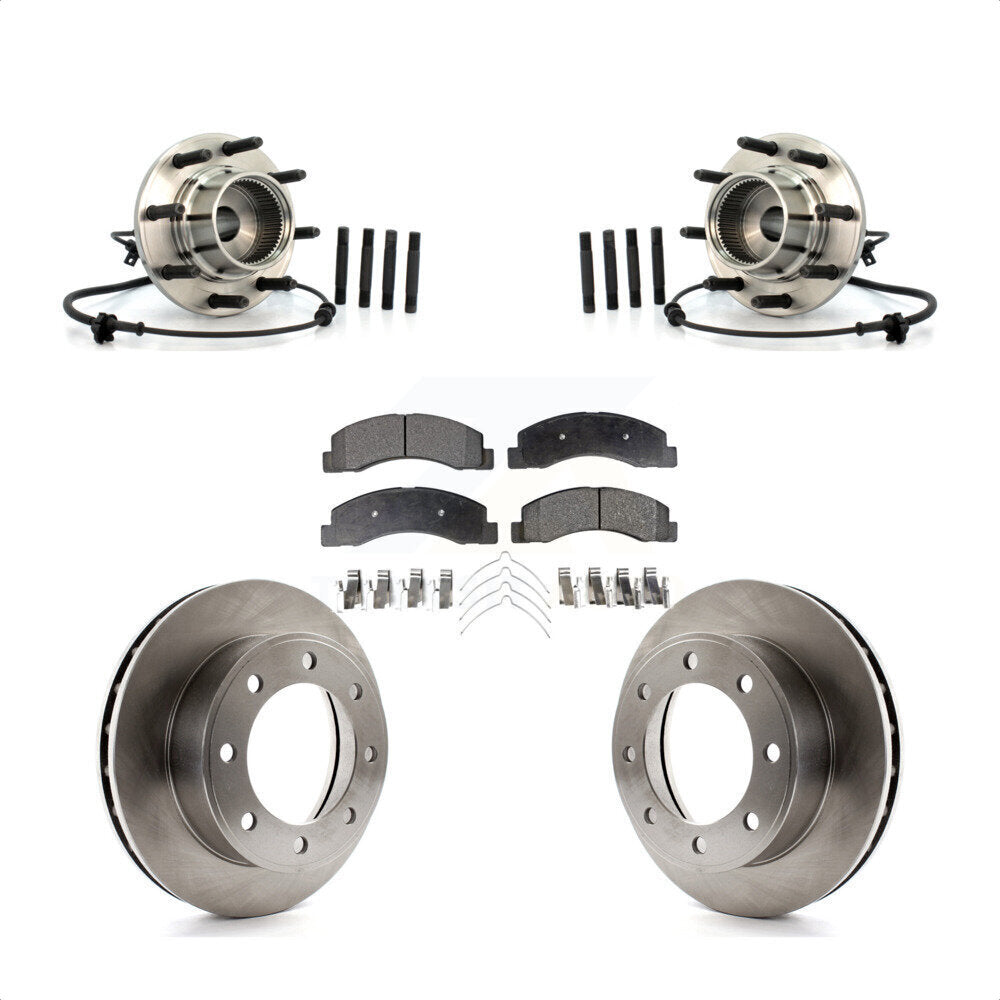 Front Hub Bearing Assembly With Disc Brake Rotors And Ceramic Pads Kit For 2000 Ford Excursion 4WD To 03 22 99 KBB-100779 by Transit Auto