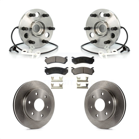 Front Hub Bearing Assembly With Disc Brake Rotors And Ceramic Pads Kit For 2000 Chevrolet Tahoe Z71 with 4WD Rear Brakes KBB-100782 by Transit Auto