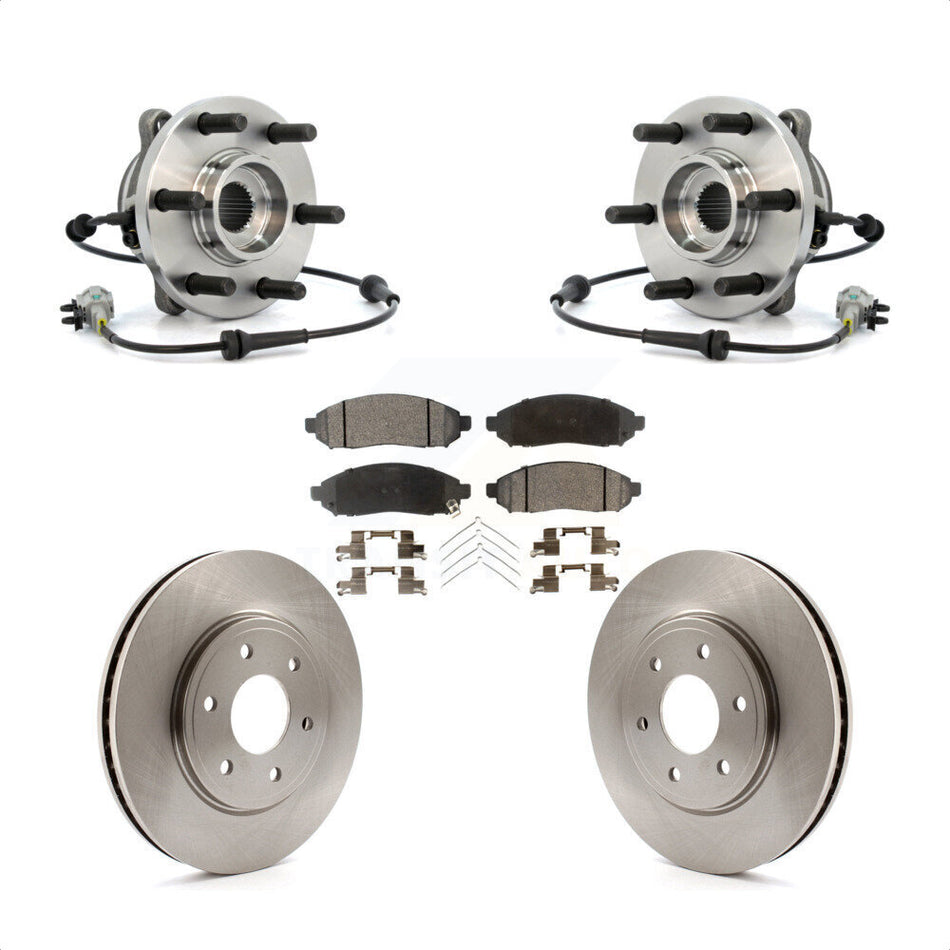 Front Hub Bearing Assembly With Disc Brake Rotors And Ceramic Pads Kit For Nissan Frontier 4WD with 2.5L KBB-100836 by Transit Auto