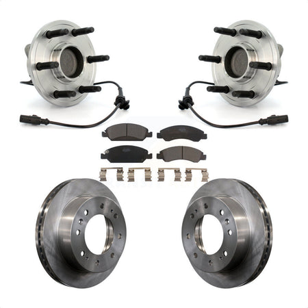 Front Hub Bearing Assembly With Disc Brake Rotors And Ceramic Pads Kit For 2011 Chevrolet Silverado 1500 Hybrid with RWD KBB-100886 by Transit Auto