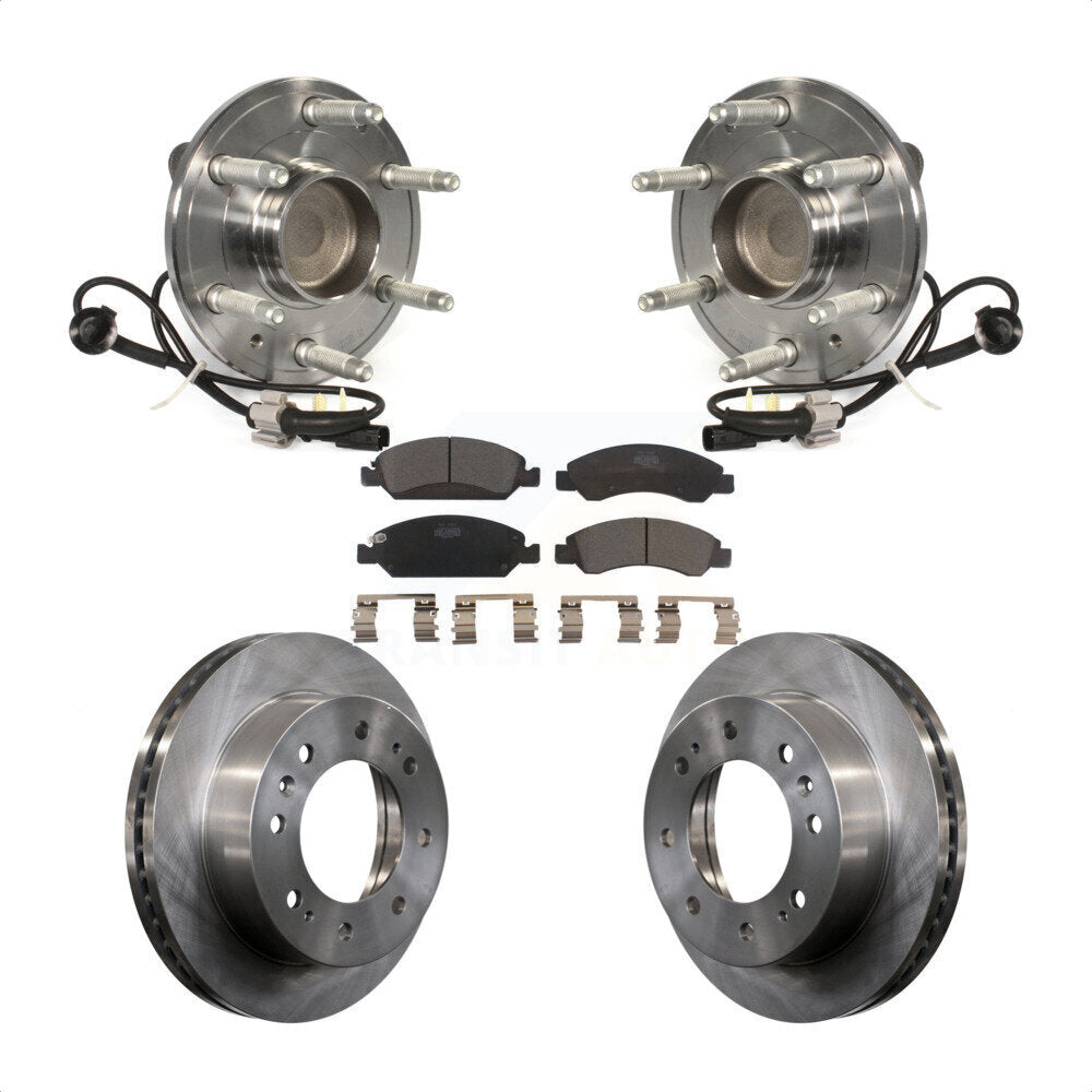 Front Hub Bearing Assembly With Disc Brake Rotors And Ceramic Pads Kit For 2018-2019 Chevrolet Suburban RWD 8 Lug Wheels KBB-100932 by Transit Auto