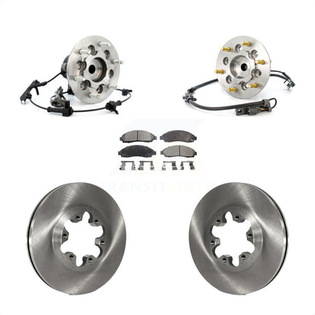 Front Hub Bearing Assembly With Disc Brake Rotors And Ceramic Pads Kit For 2007-2008 Isuzu i-370 RWD Sport Chassis Package (ZQ8) KBB-100962 by Transit Auto