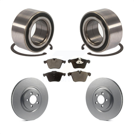 Front Wheel Bearing With Coated Disc Brake Rotors And Semi-Metallic Pads Kit For 2015-2015 Jaguar XF XK KBB-101500 by Transit Auto