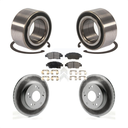 Front Wheel Bearing With Coated Disc Brake Rotors And Semi-Metallic Pads Kit For 2015 Acura ILX 1.5L KBB-101501 by Transit Auto