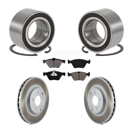 Front Wheel Bearing With Coated Disc Brake Rotors And Semi-Metallic Pads Kit For 2003 Mercedes-Benz E320 4Matic with Wagon KBB-101714 by Transit Auto