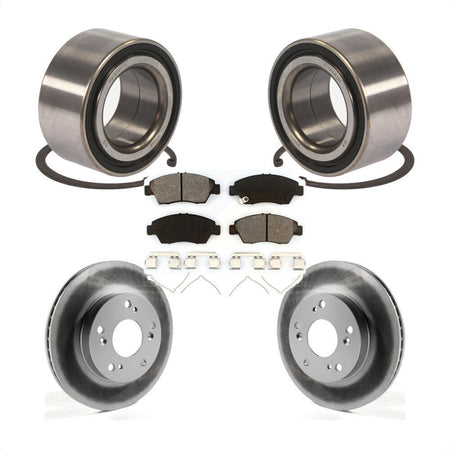 Front Wheel Bearing With Coated Disc Brake Rotors And Semi-Metallic Pads Kit For 2015 Acura ILX 1.5L KBB-101802 by Transit Auto