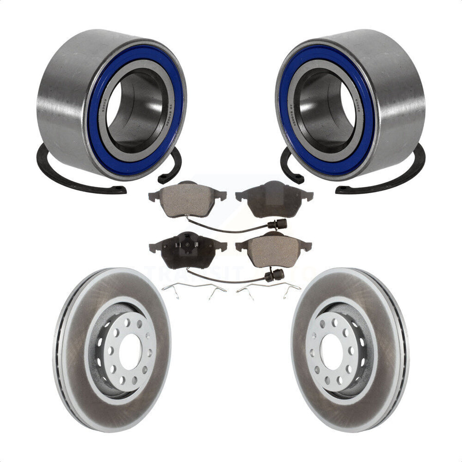 Front Wheel Bearing With Coated Disc Brake Rotors And Ceramic Pads Kit For 1999 Audi A8 2nd Design KBB-101887 by Transit Auto