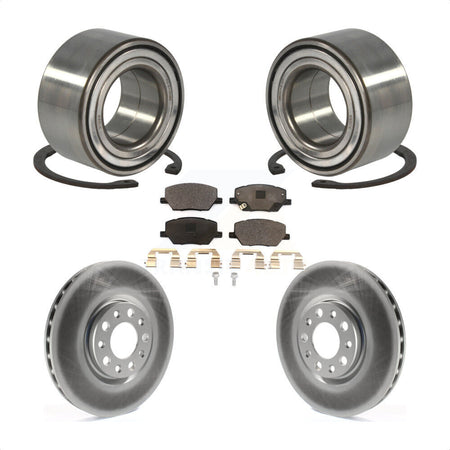 Front Wheel Bearing With Coated Disc Brake Rotors And Ceramic Pads Kit For 2018-2019 Jeep Compass KBB-102042 by Transit Auto