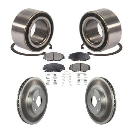 Front Wheel Bearing With Coated Disc Brake Rotors And Ceramic Pads Kit For Honda Fit Acura ILX KBB-102109 by Transit Auto