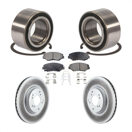 Front Wheel Bearing With Coated Disc Brake Rotors And Ceramic Pads Kit For Honda Civic Acura ILX KBB-102110 by Transit Auto