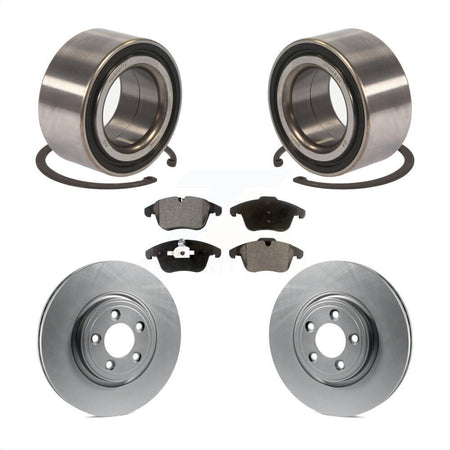 Front Wheel Bearing With Coated Disc Brake Rotors And Ceramic Pads Kit For 2015 Jaguar XF 2.0L KBB-102111 by Transit Auto