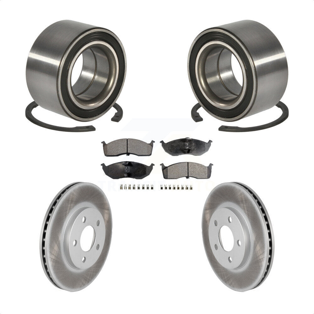 Front Wheel Bearing With Coated Disc Brake Rotors And Ceramic Pads Kit For Dodge Neon Chrysler SX 2.0 KBB-102148 by Transit Auto
