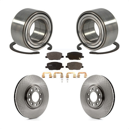 Front Wheel Bearing With Disc Brake Rotors And Semi-Metallic Pads Kit For 2018-2019 Jeep Compass KBB-102376 by Transit Auto