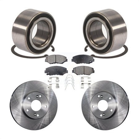 Front Wheel Bearing With Disc Brake Rotors And Semi-Metallic Pads Kit For Honda Fit Acura ILX KBB-102436 by Transit Auto