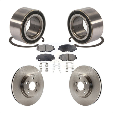 Front Wheel Bearing With Disc Brake Rotors And Semi-Metallic Pads Kit For Honda Civic Acura ILX KBB-102437 by Transit Auto
