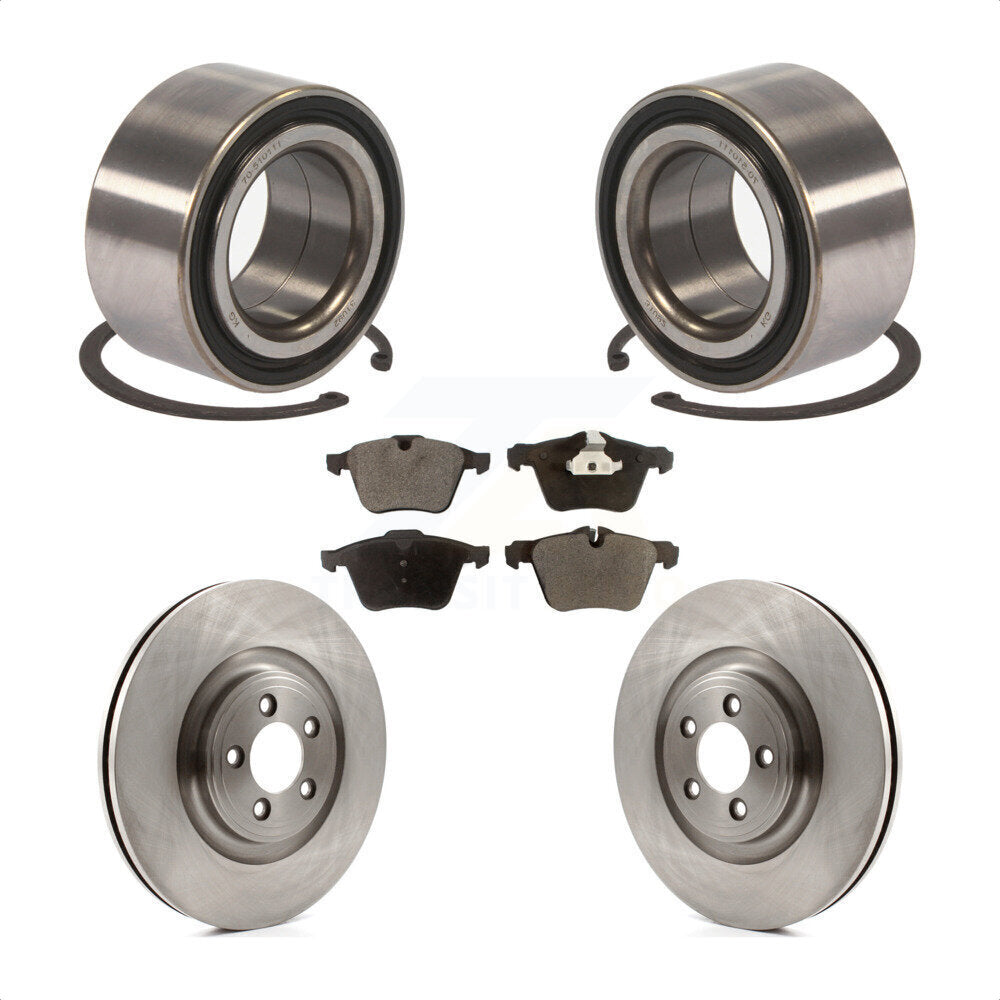 Front Wheel Bearing With Disc Brake Rotors And Semi-Metallic Pads Kit For 2015-2015 Jaguar XF XK KBB-102439 by Transit Auto