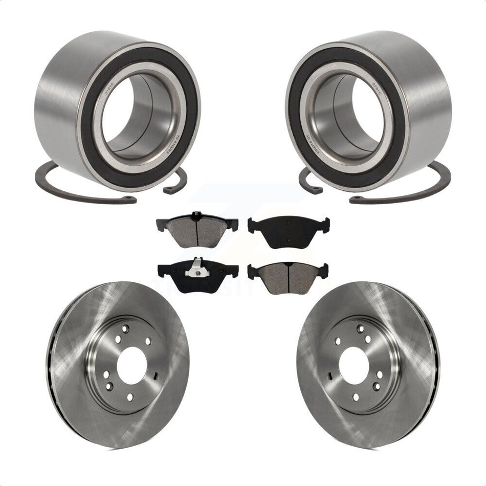 Front Wheel Bearing With Disc Brake Rotors And Semi-Metallic Pads Kit For 2003 Mercedes-Benz E320 4Matic with Wagon KBB-102702 by Transit Auto