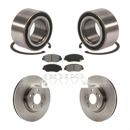 Front Wheel Bearing With Disc Brake Rotors And Semi-Metallic Pads Kit For Honda Civic Acura ILX KBB-102792 by Transit Auto