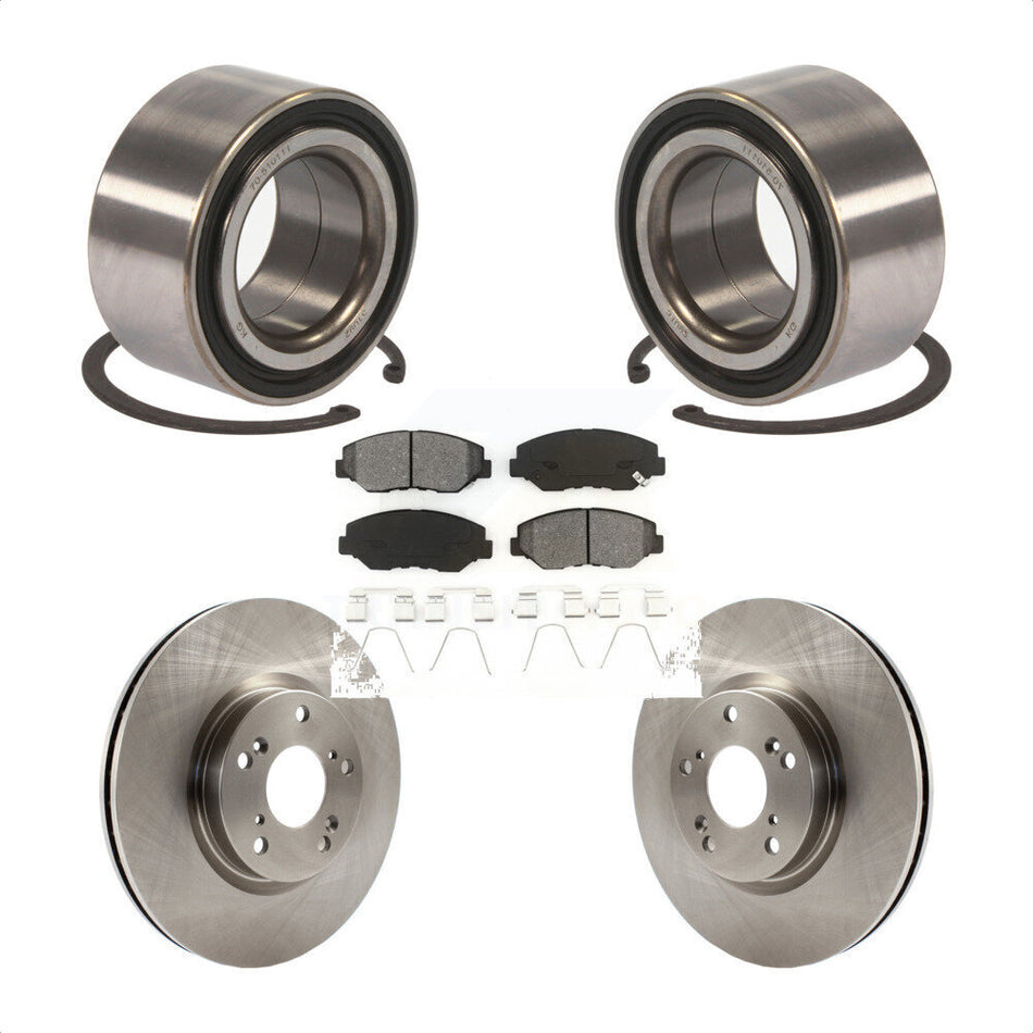 Front Wheel Bearing With Disc Brake Rotors And Semi-Metallic Pads Kit For Honda Civic Acura ILX KBB-102792 by Transit Auto