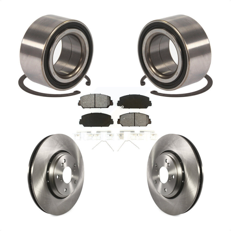 Front Wheel Bearing With Disc Brake Rotors And Semi-Metallic Pads Kit For 2017-2018 Acura ILX KBB-102796 by Transit Auto