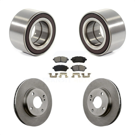 Front Wheel Bearing With Disc Brake Rotors And Semi-Metallic Pads Kit For 2014-2018 Ford Fiesta S Titanium SE KBB-102806 by Transit Auto