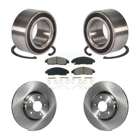 Front Wheel Bearing With Disc Brake Rotors And Semi-Metallic Pads Kit For 2016-2017 Acura RLX Sport Hybrid SH-AWD KBB-102813 by Transit Auto