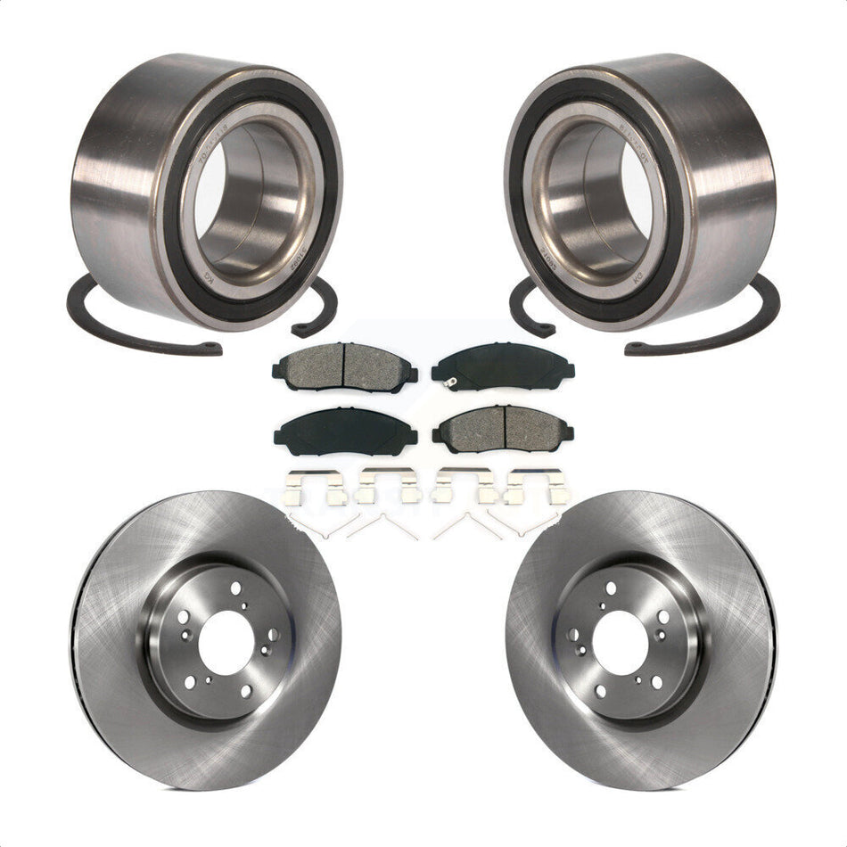 Front Wheel Bearing With Disc Brake Rotors And Semi-Metallic Pads Kit For 2016-2017 Acura RLX Sport Hybrid SH-AWD KBB-102813 by Transit Auto
