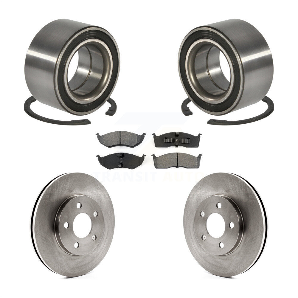 Front Wheel Bearing With Disc Brake Rotors And Semi-Metallic Pads Kit For Dodge Neon Chrysler SX 2.0 KBB-102829 by Transit Auto