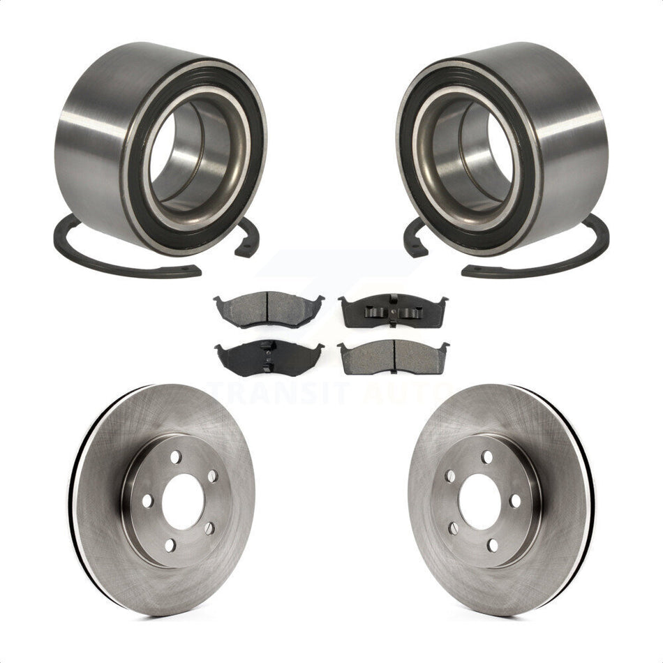 Front Wheel Bearing With Disc Brake Rotors And Semi-Metallic Pads Kit For Dodge Neon Chrysler SX 2.0 KBB-102829 by Transit Auto