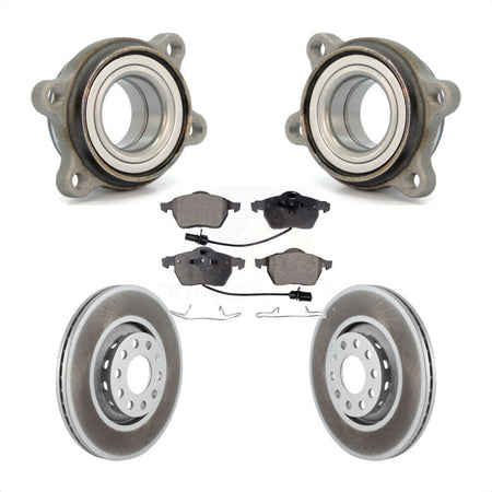 Front Hub Bearing Assembly With Coated Disc Brake Rotors And Semi-Metallic Pads Kit For Audi A4 Quattro A6 S4 S6 KBB-103449 by Transit Auto