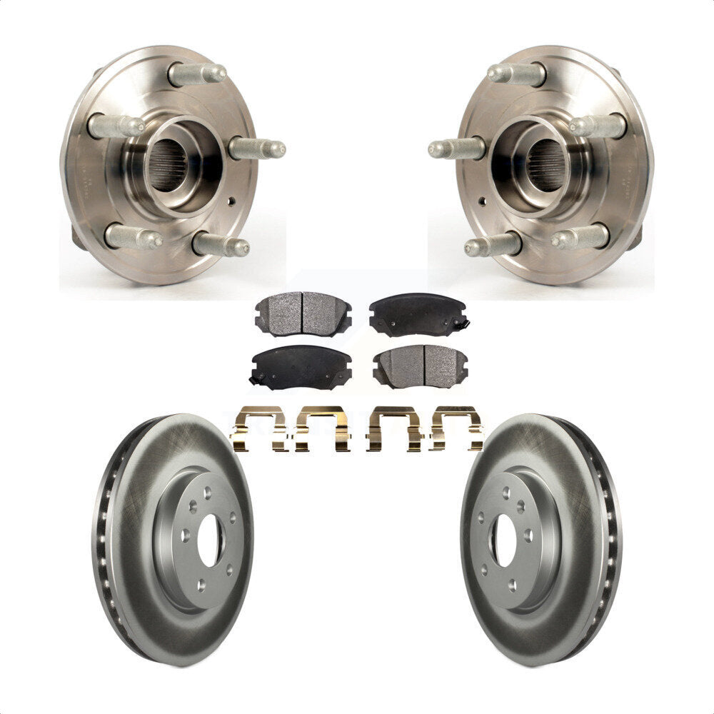 Front Hub Bearing Assembly With Coated Disc Brake Rotors And Semi-Metallic Pads Kit For 2018-2019 Chevrolet Impala KBB-103650 by Transit Auto