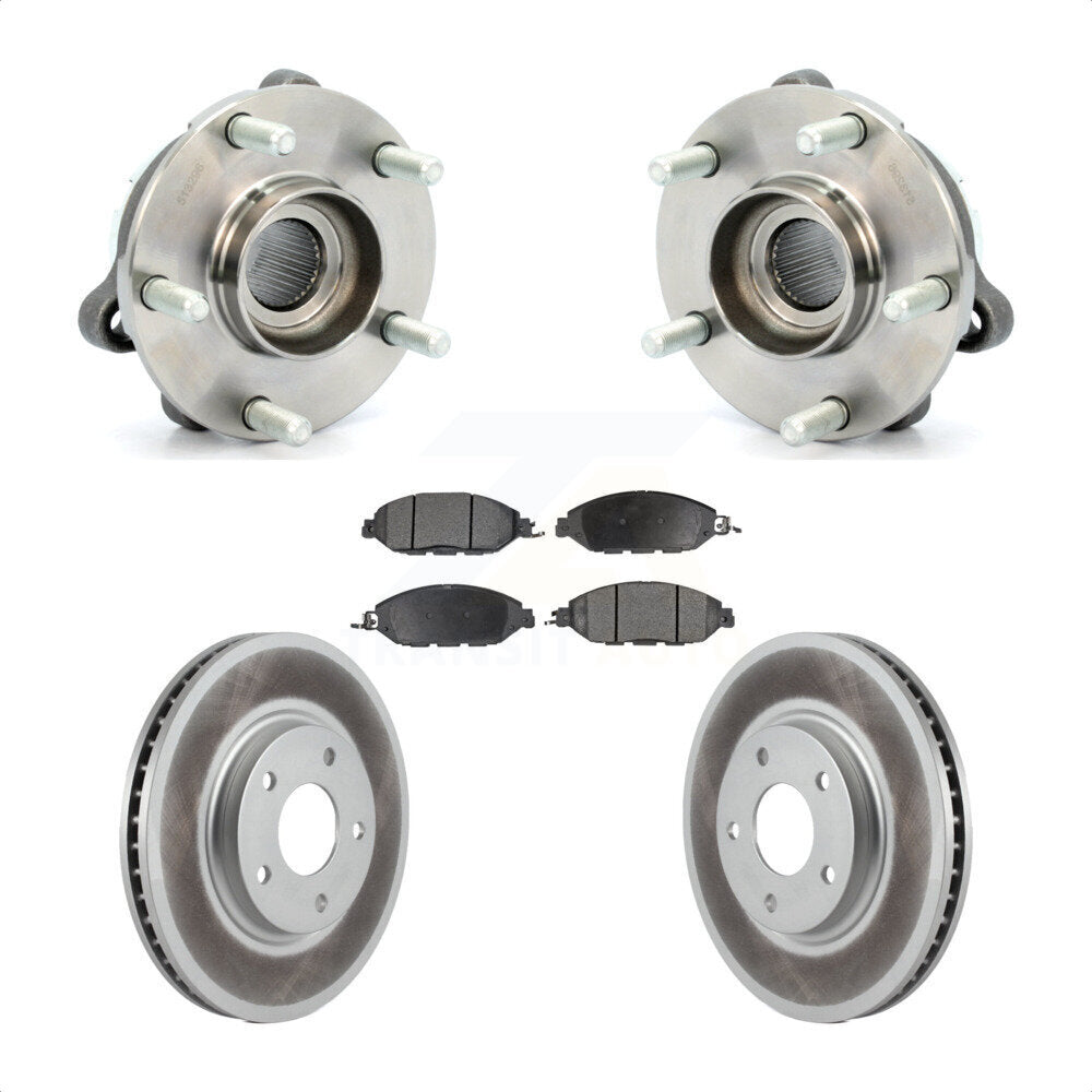 Front Hub Bearing Assembly With Coated Disc Brake Rotors And Semi-Metallic Pads Kit For 2016 Nissan Pathfinder From 11 15 KBB-103669 by Transit Auto