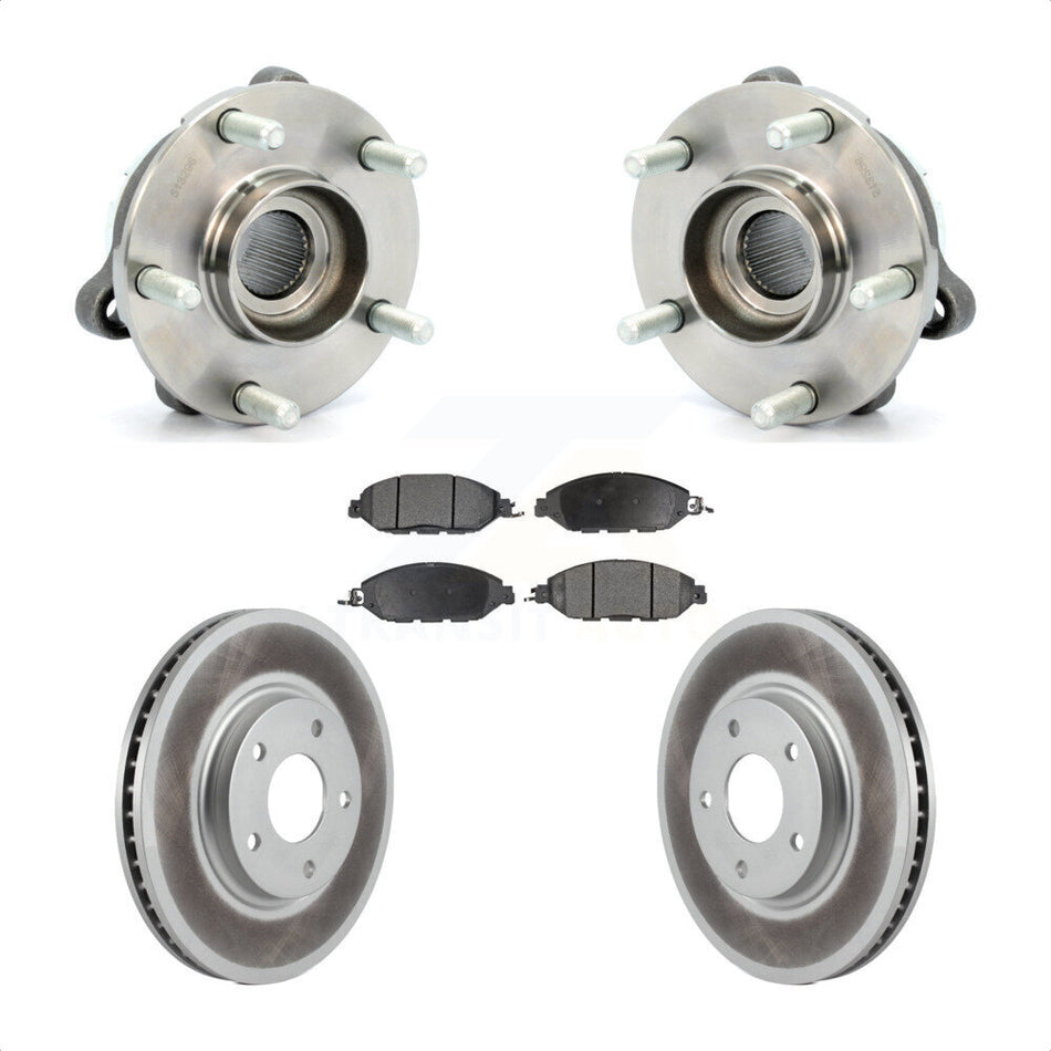 Front Hub Bearing Assembly With Coated Disc Brake Rotors And Semi-Metallic Pads Kit For 2016 Nissan Pathfinder From 11 15 KBB-103669 by Transit Auto
